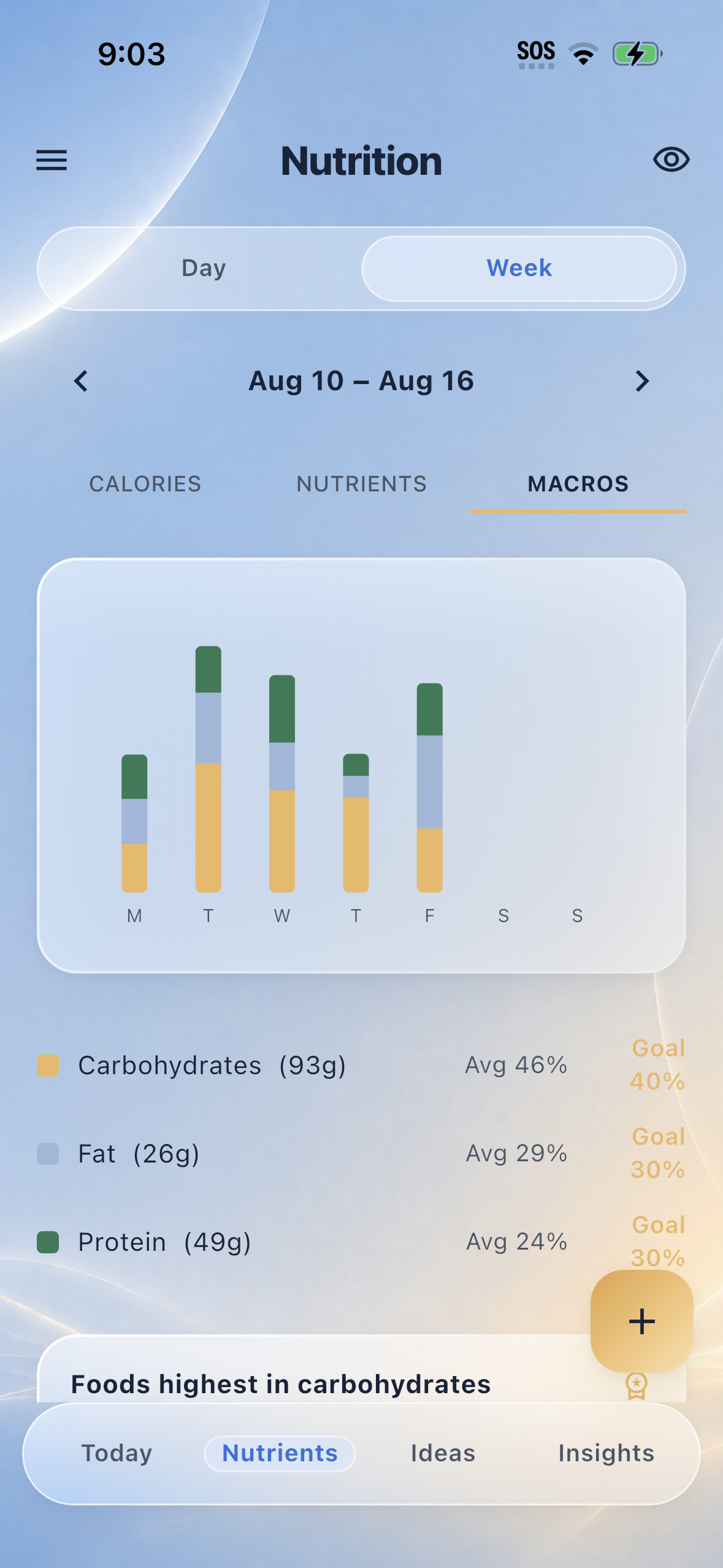 Nutrition and macro insights in Quiet Calories
